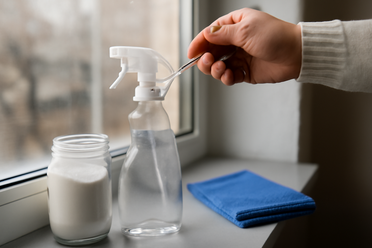 Add one spoonful of this natural product to cleaning water and windows stay streak free until spring