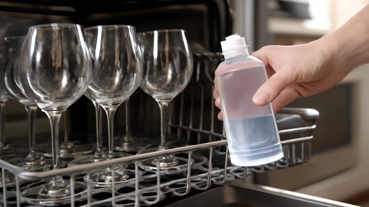 Add this to dishwasher rinse cycle glasses sparkle like brand new forever