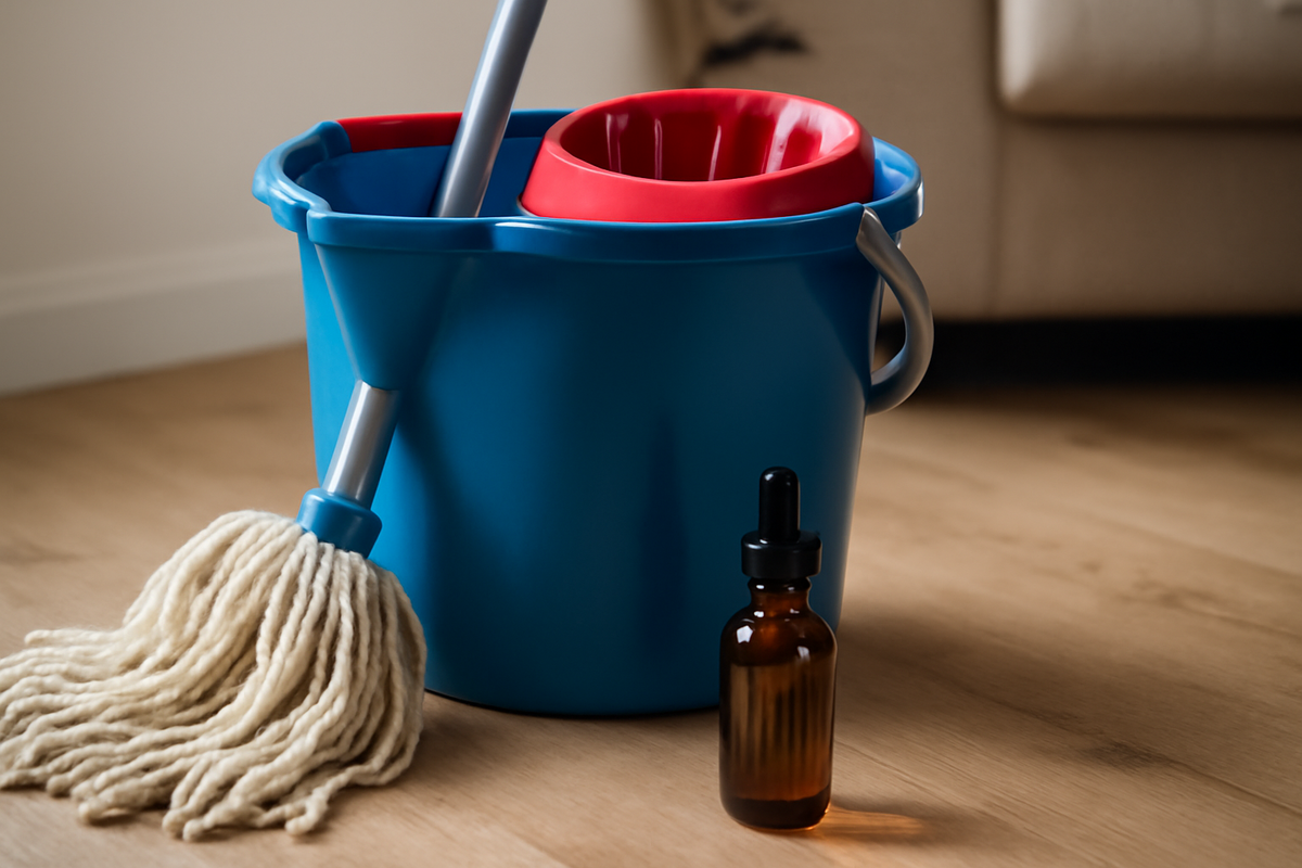 Add two drops to your mop bucket and your home smells fresh for days no vinegar needed