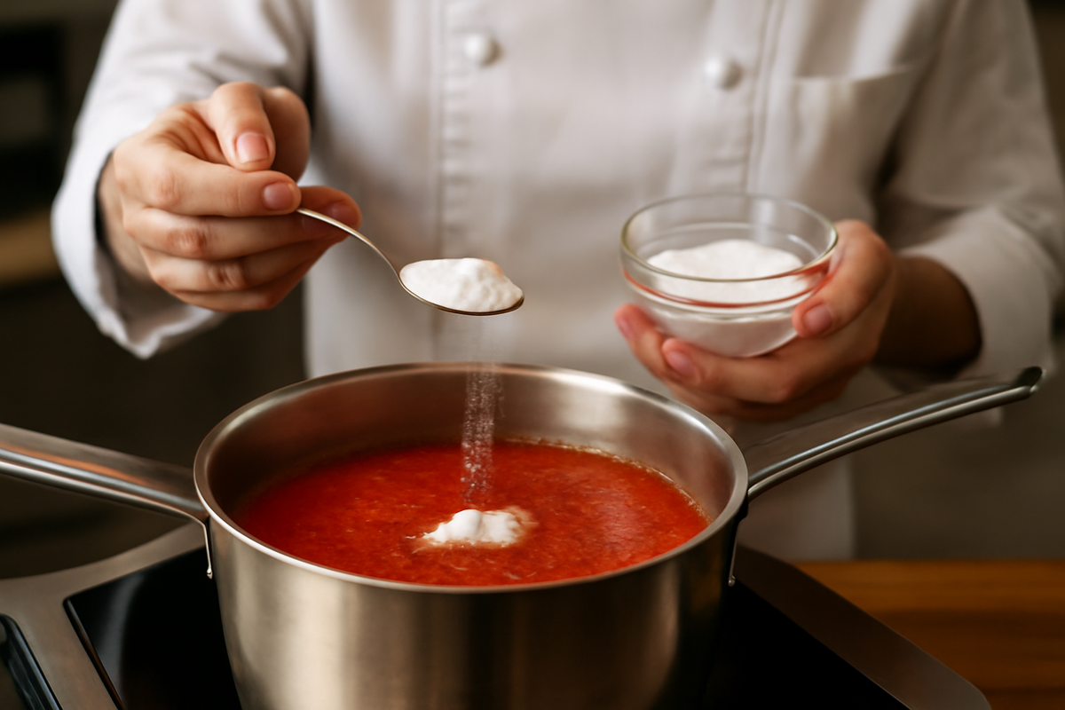 Chefs add a pinch of baking soda to tomato sauce to prevent heartburn heres why it works
