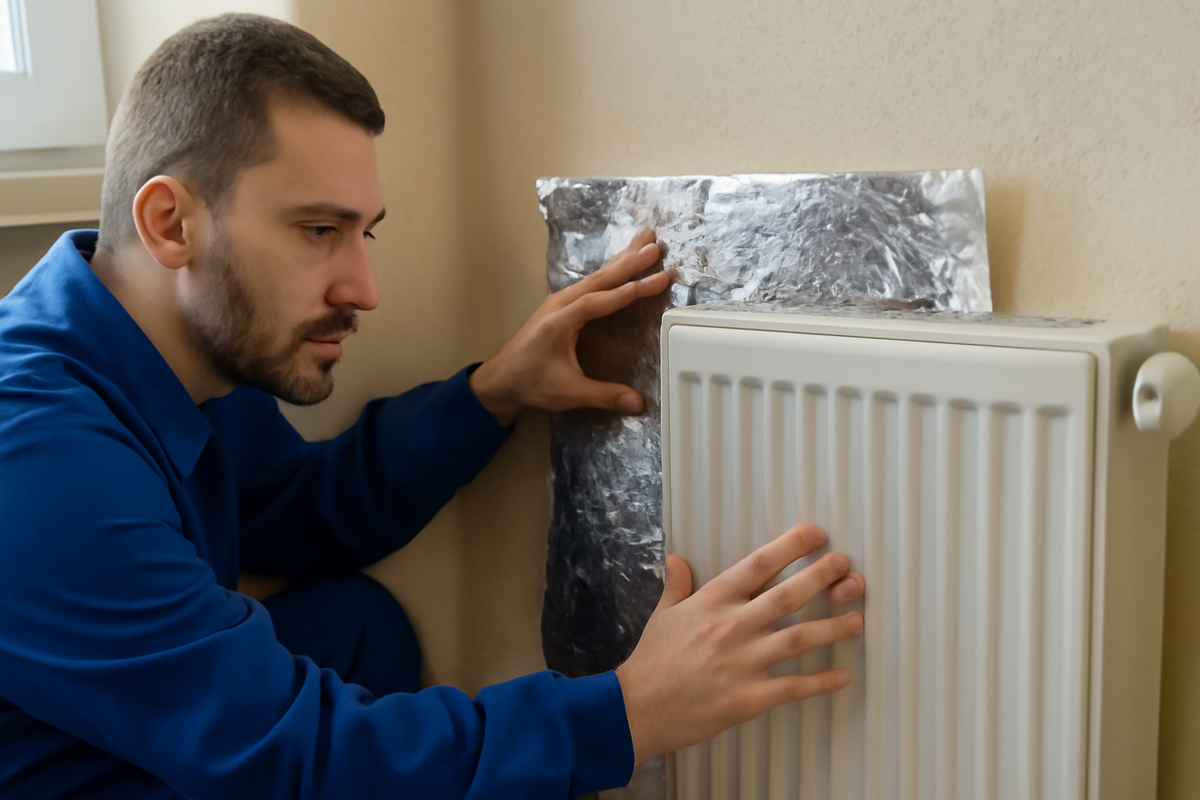 Engineers explain how a simple foil shield behind radiators boosts heating efficiency