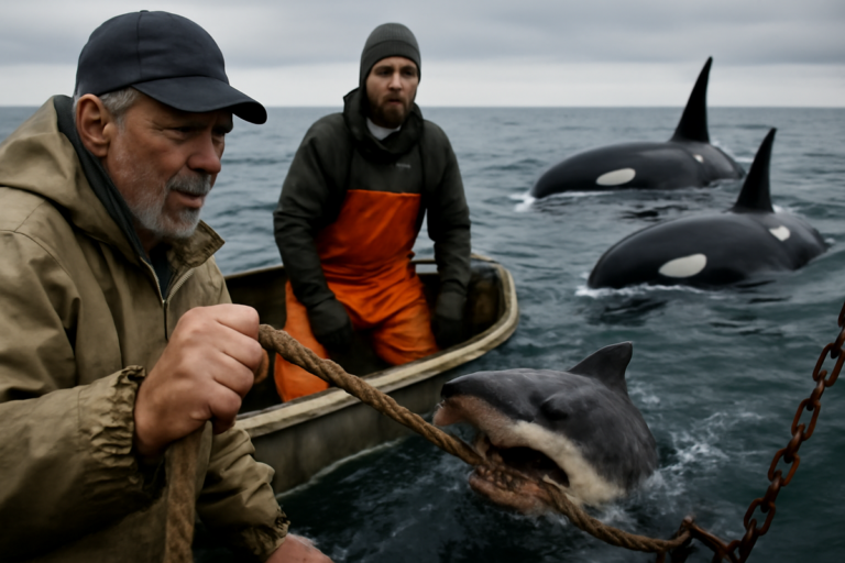 Fishermen say sharks bite anchor ropes after orcas aggressively encircle their boat