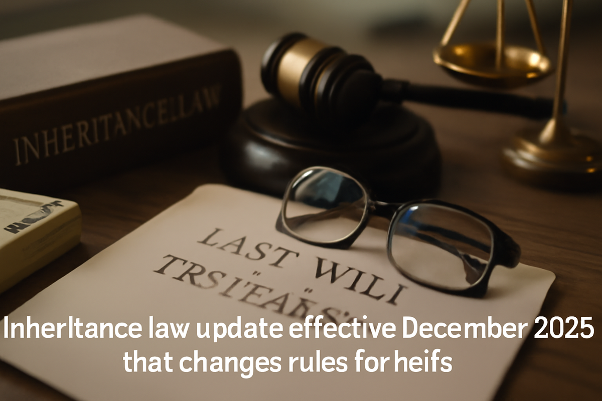 Inheritance law update effective December 2025 that changes rules for heirs
