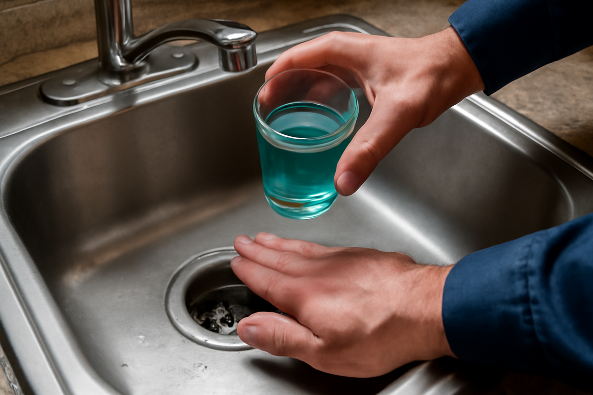 Plumbers half cup trick clears drains quickly without vinegar or baking soda step by step