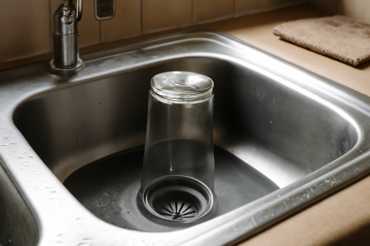 Pre trip ritual the odd glass in sink trick that prevents post holiday smells