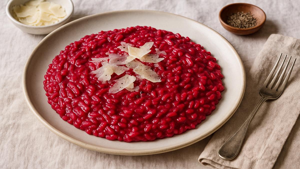 Ring in January with a silky risotto twist hint That vibrant hue comes from beets not saffron
