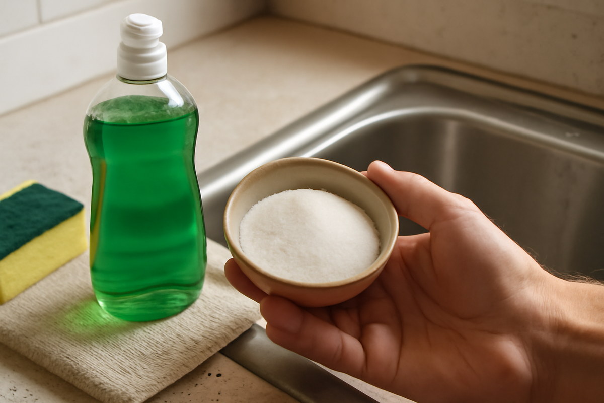 Salt in dish soap the kitchen hack that cuts grease odor and stress