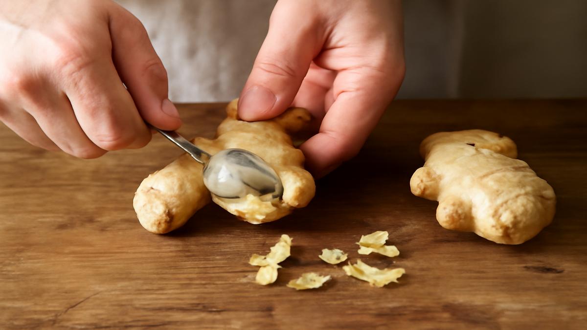 Stop peeling ginger wrong this 3 second spoon trick saves 90 of the flavour
