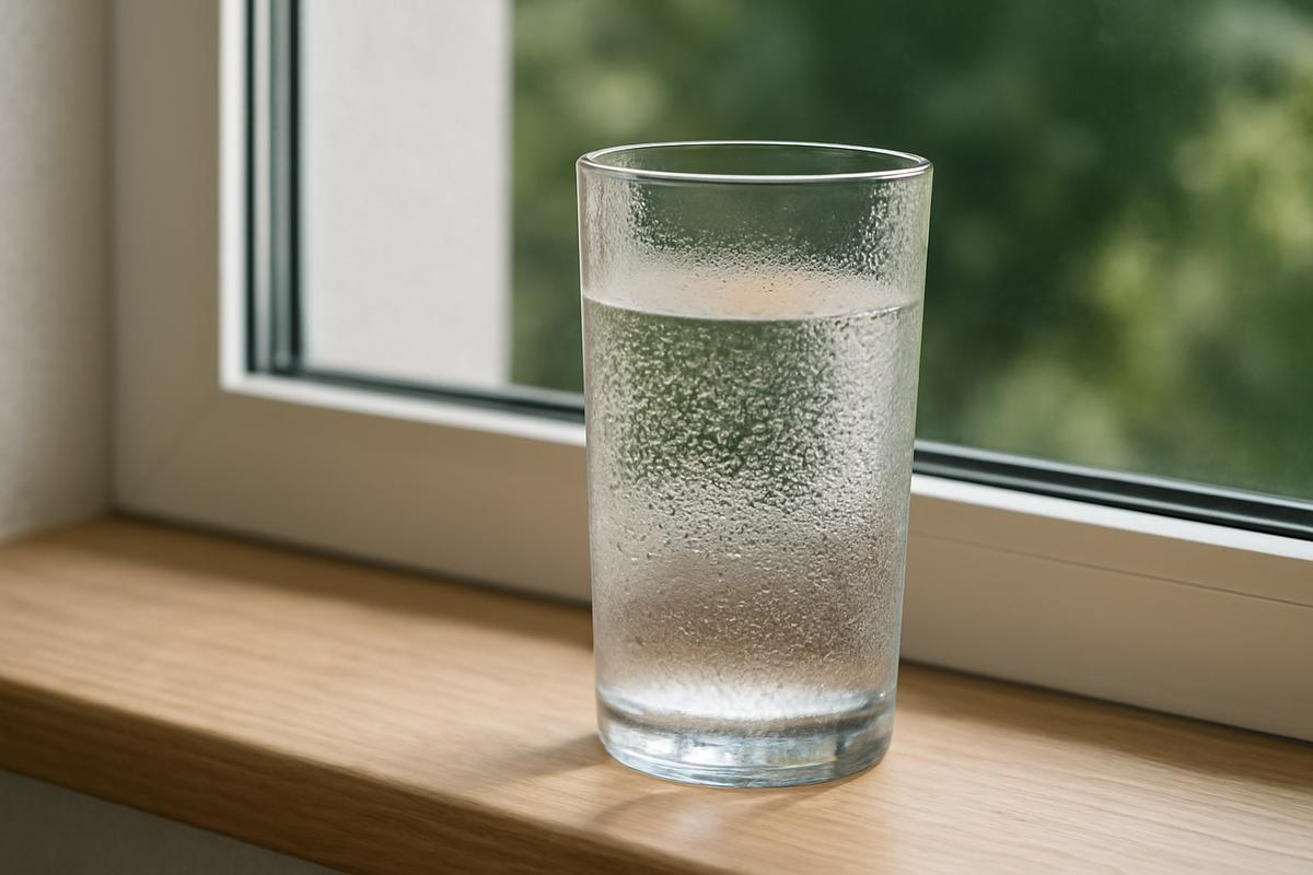 The glass placement that reduces condensation