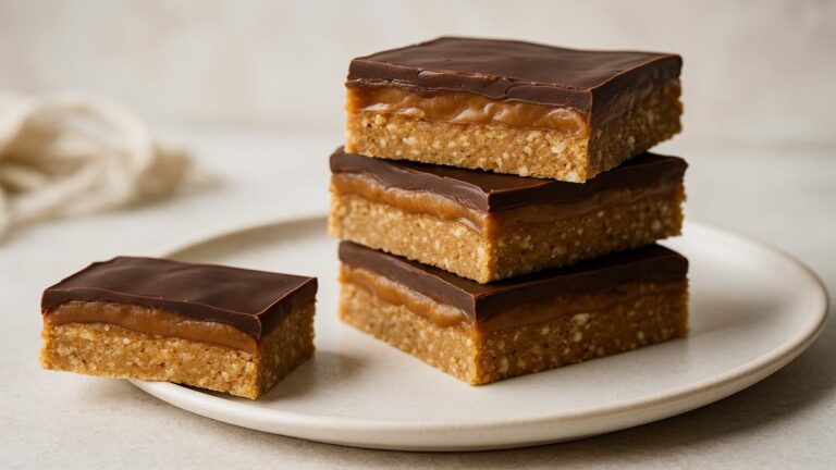 This no bake protein bar mimics your favorite candy clocks in under five minutes and fuels you till lunch