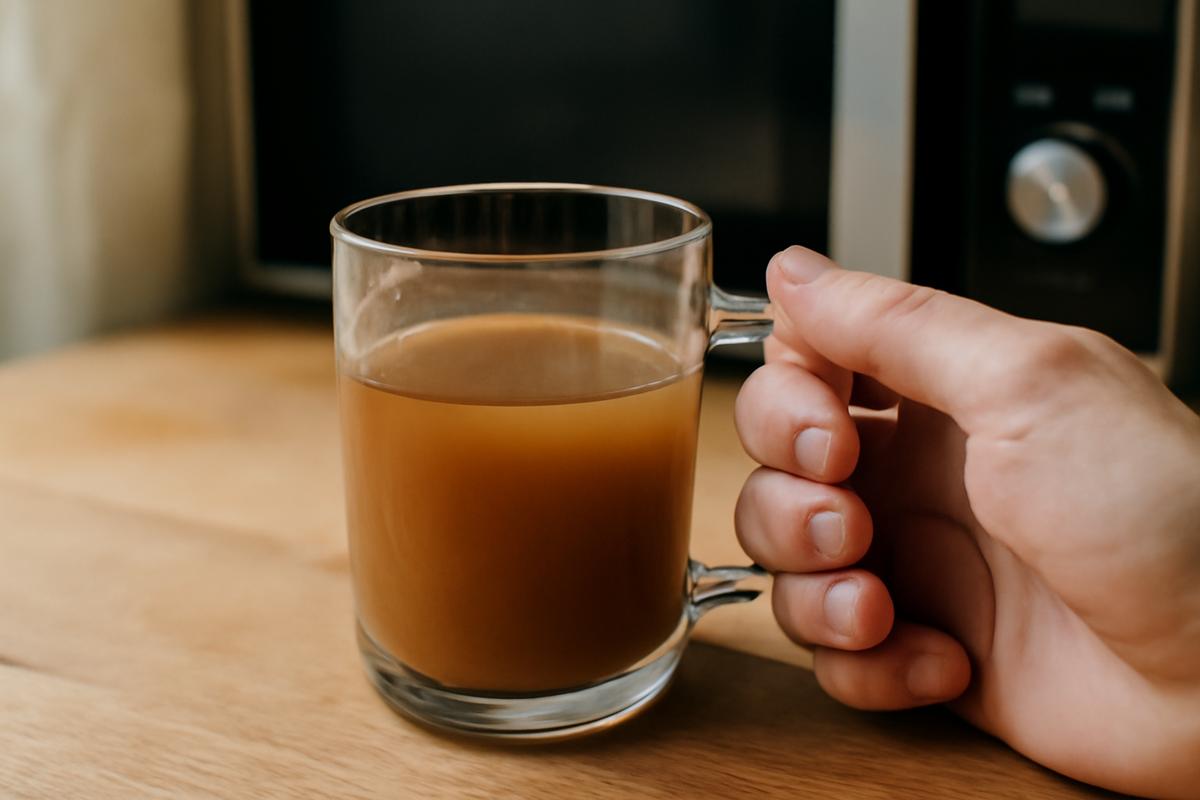 Why tea tastes weaker after reheating